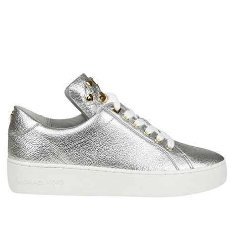 zilveren sneakers michael kors|michael kors high heel sneakers.